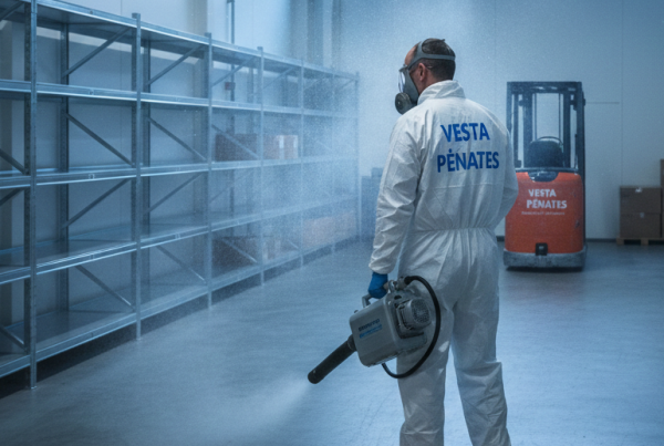 Nébulisation professionnelle pour désinsectisation et désinfection en entrepôt